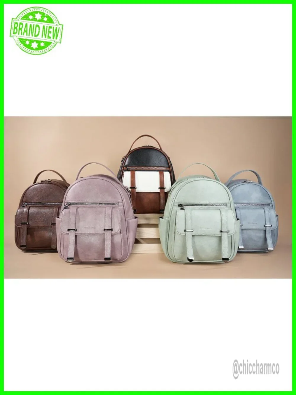 Vegan Leather Mini Backpack Purse Small Water Resistant Daypack